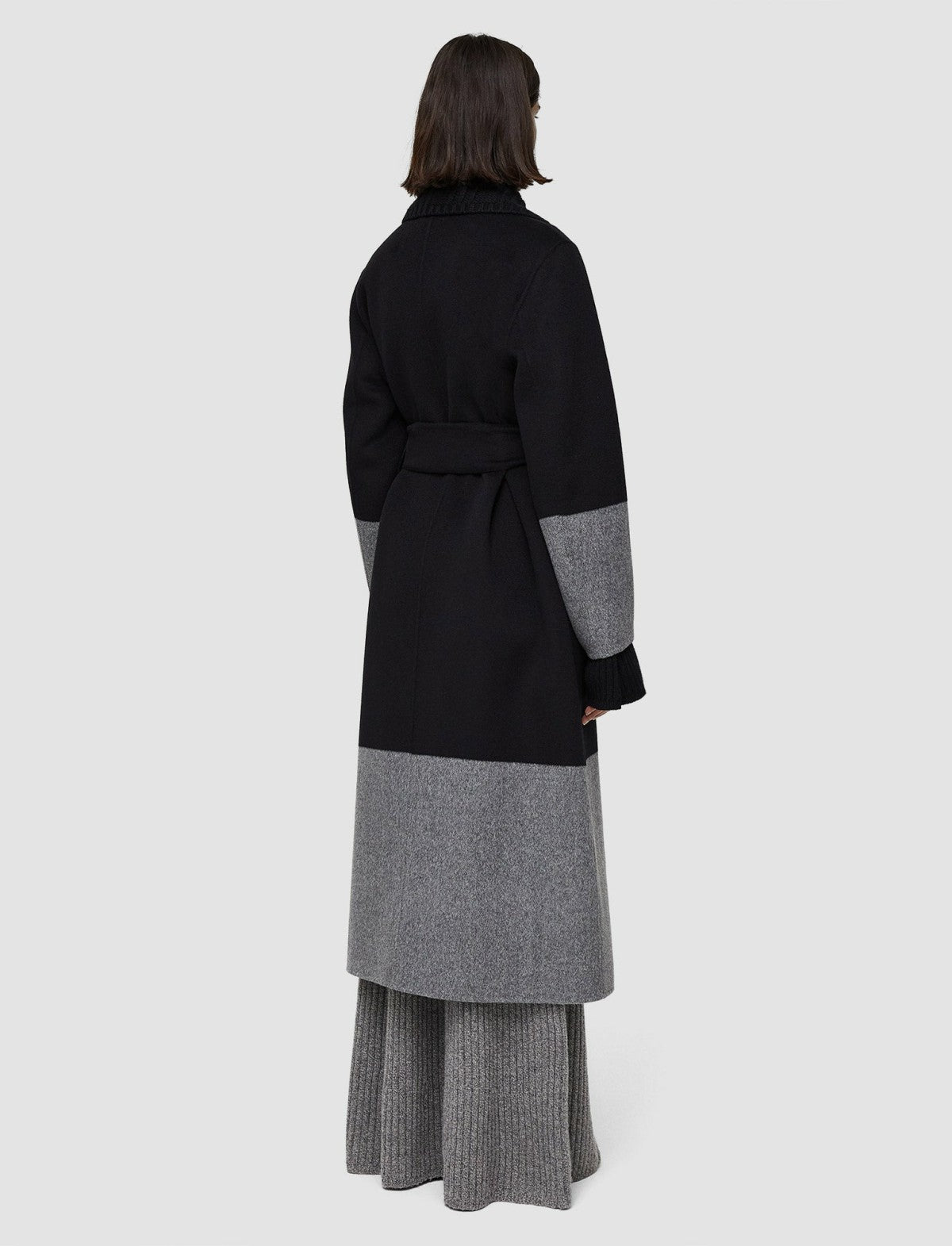 JOSEPH Fashion Women Merton Reversible Double Face Colourblock Coat Black/Grey