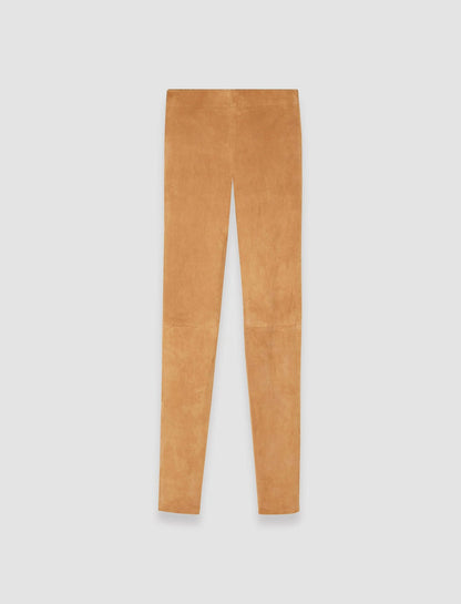 JOSEPH Fashion Women Suede Stretch Leggings Clay