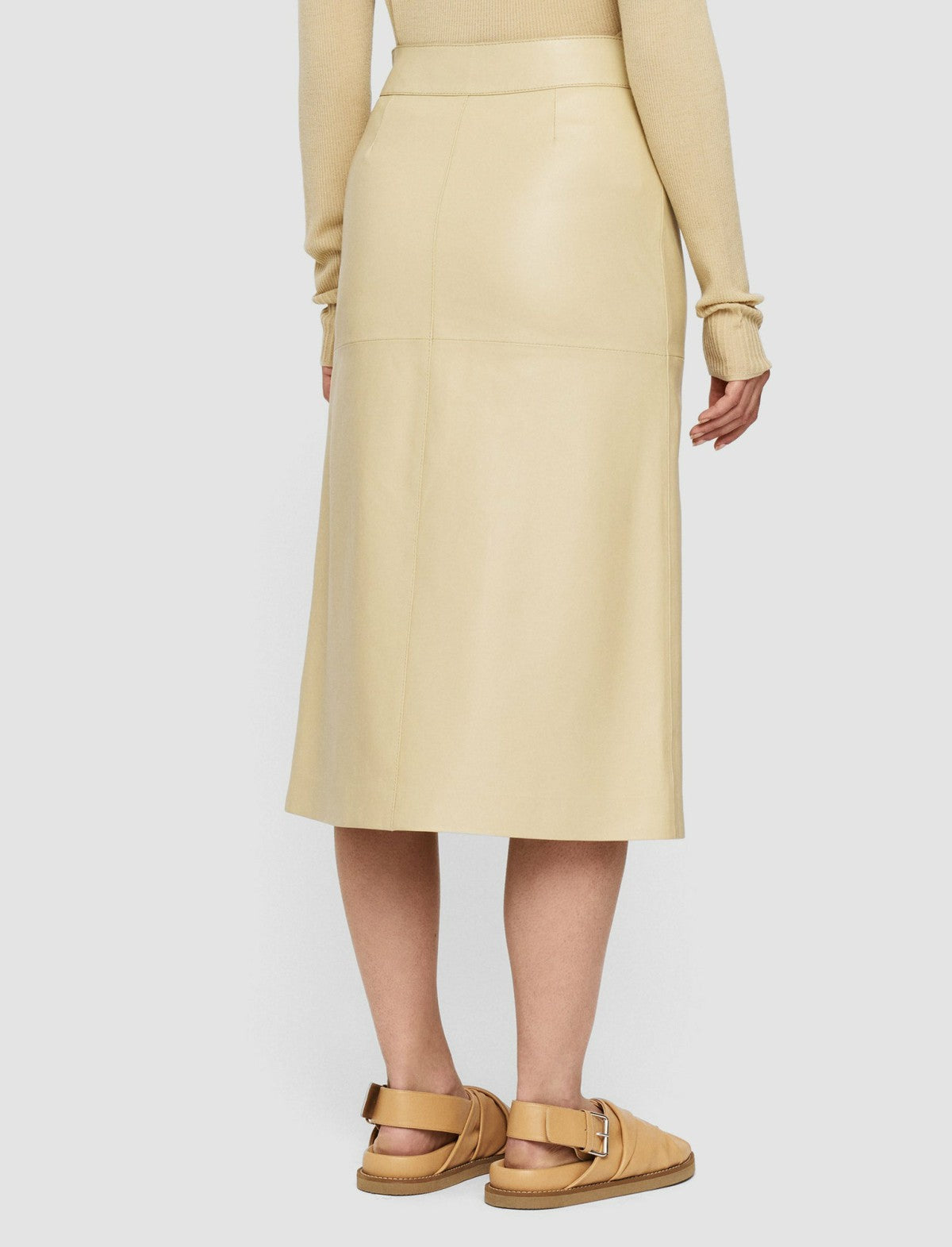 JOSEPH Fashion Women Nappa Leather Sèvres Skirt Safari