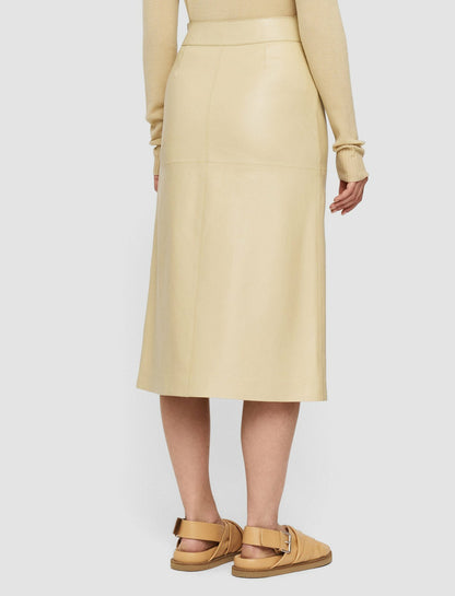 JOSEPH Fashion Women Nappa Leather Sèvres Skirt Safari