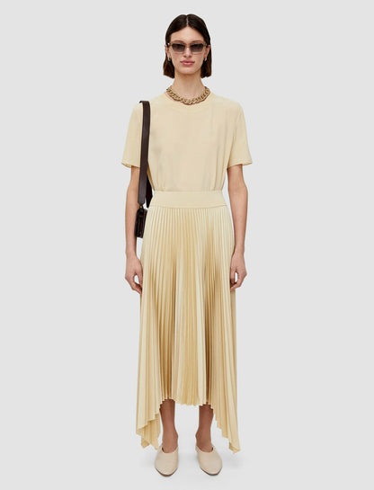 JOSEPH Fashion Women Ade Knit Weave Plissé Skirt Safari