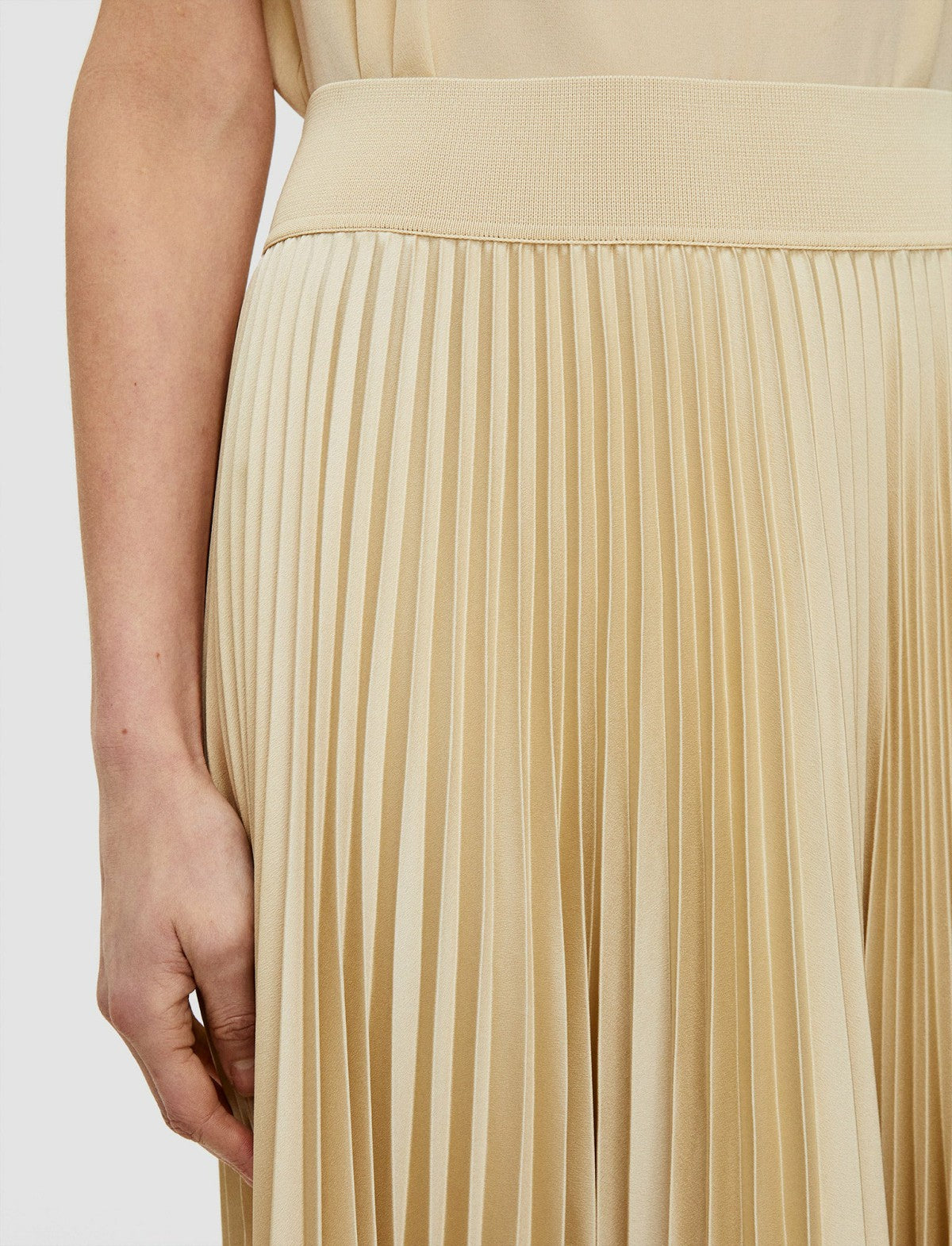 JOSEPH Fashion Women Ade Knit Weave Plissé Skirt Safari