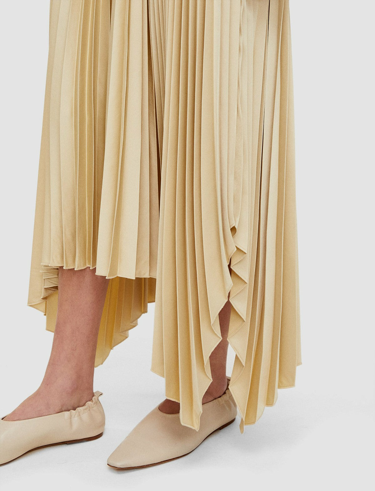 JOSEPH Fashion Women Ade Knit Weave Plissé Skirt Safari