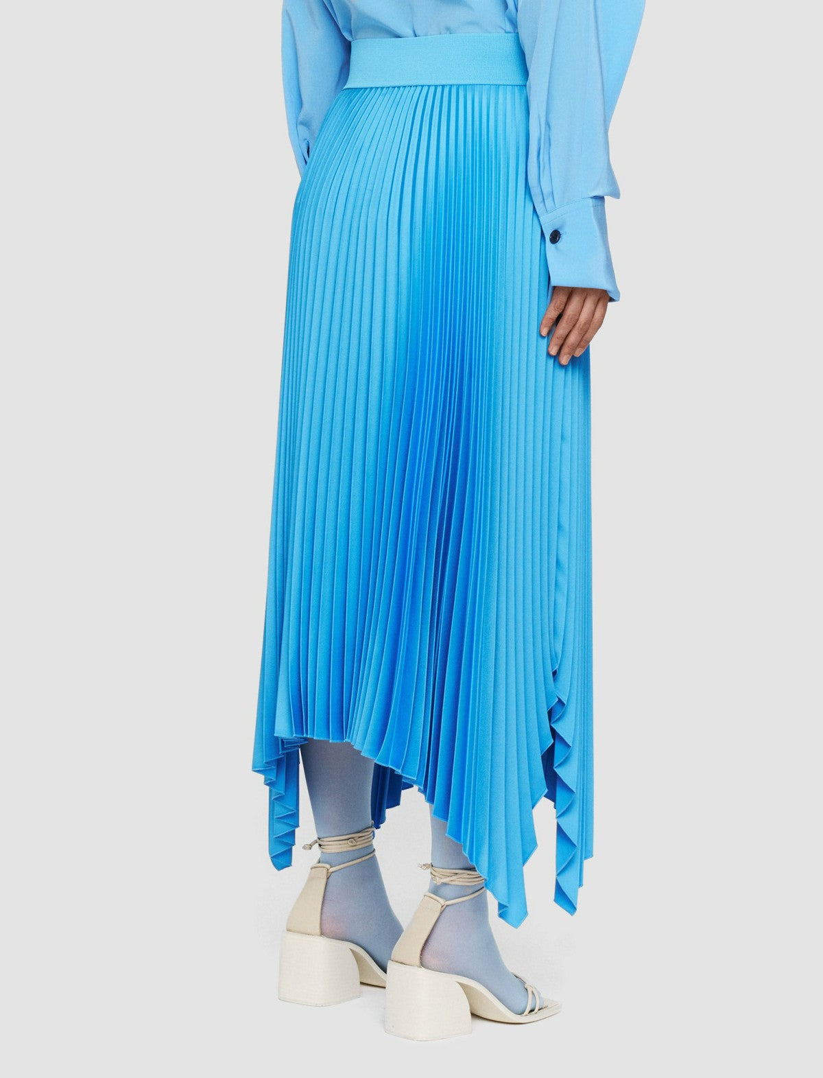 JOSEPH Fashion Women Ade Knit Weave Plissé Skirt Dark Arctic
