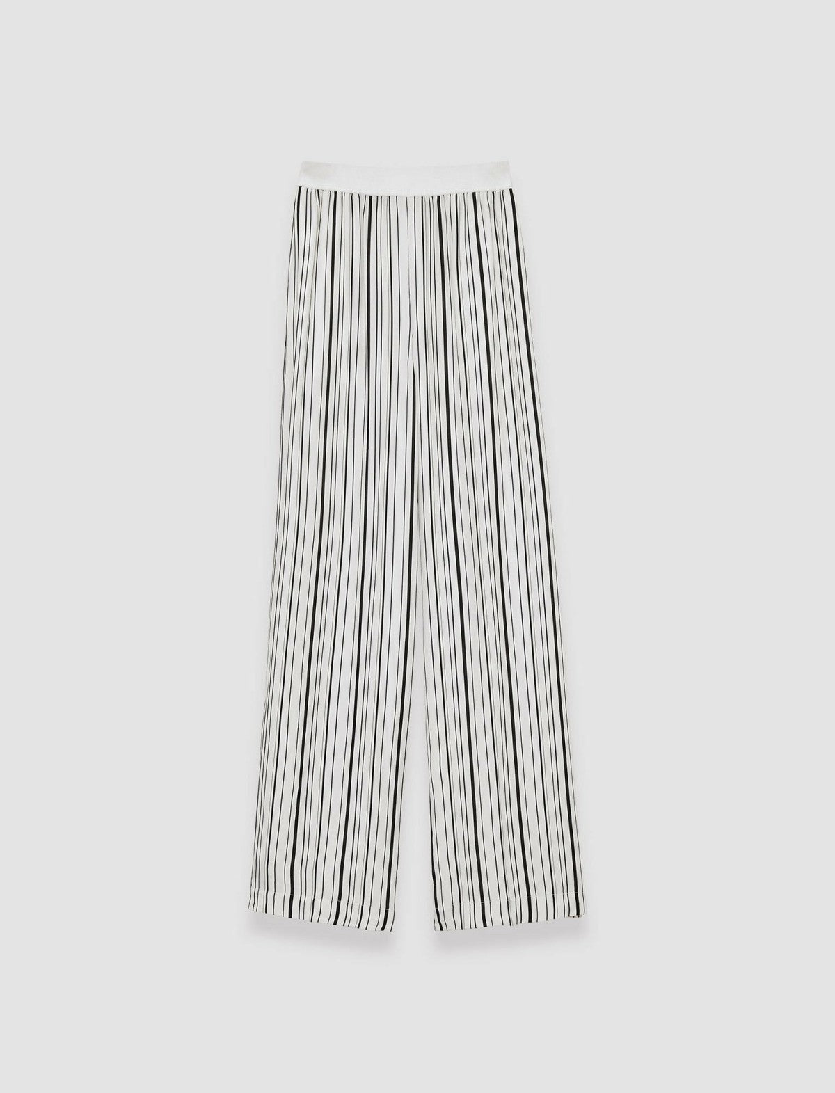JOSEPH Fashion Women Silk Animation Hulin Trousers Oyster White/ Black
