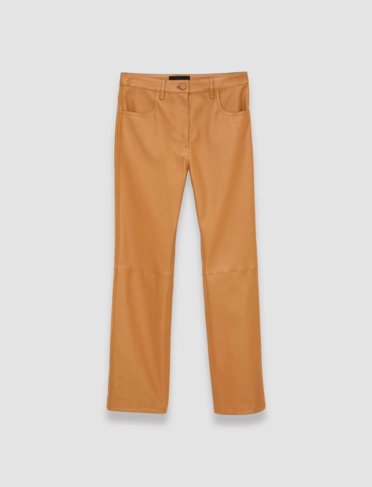JOSEPH Fashion Women Duke Leather Stretch Trousers Clay
