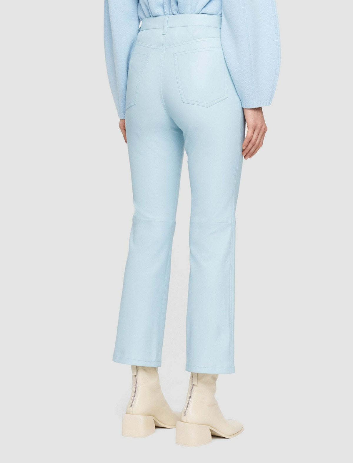 JOSEPH Fashion Women Duke Leather Stretch Trousers Arctic