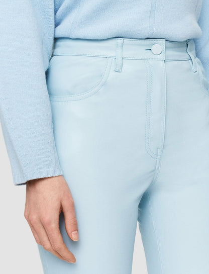 JOSEPH Fashion Women Duke Leather Stretch Trousers Arctic