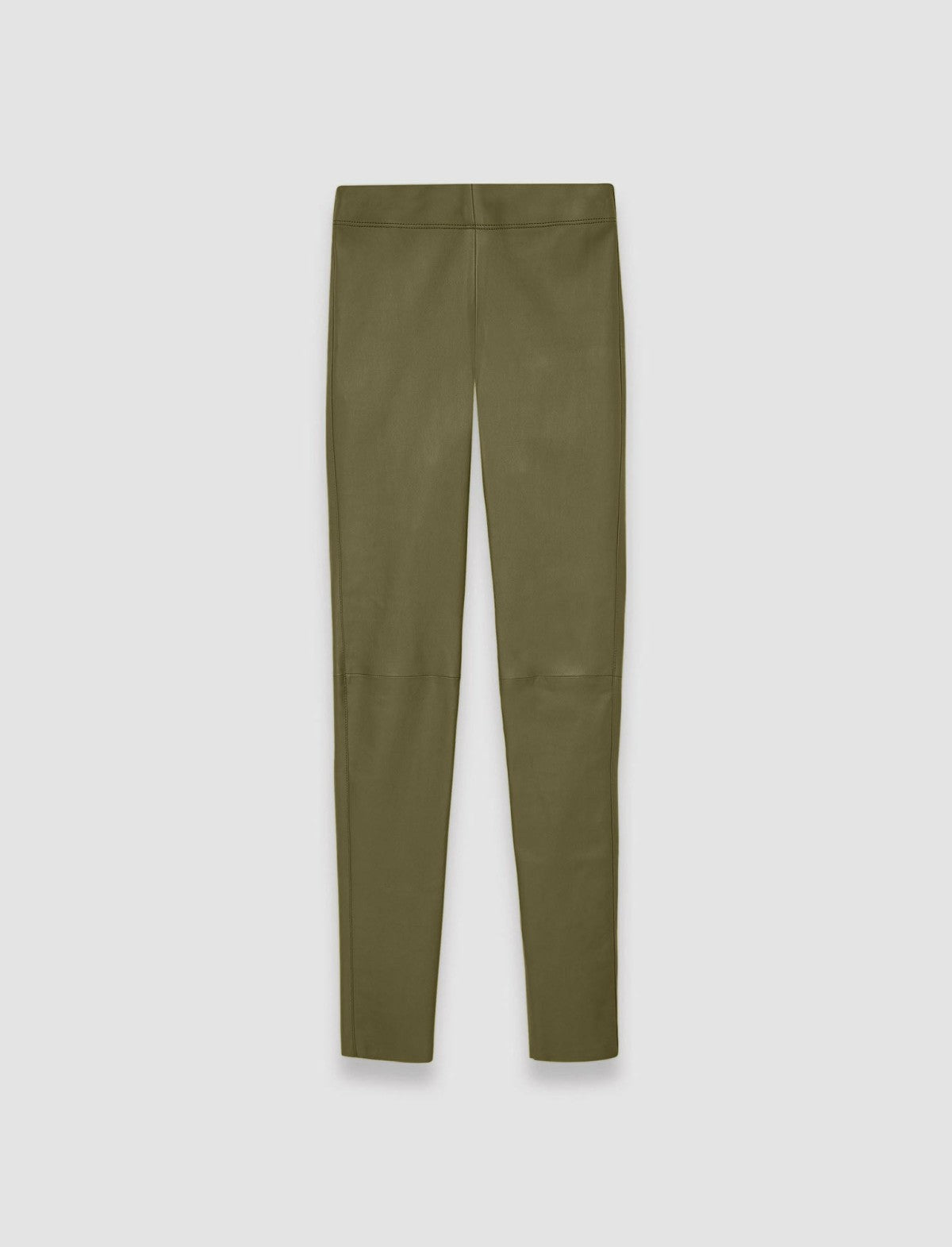 JOSEPH Fashion Women Leather Stretch Leggings Dark Olive