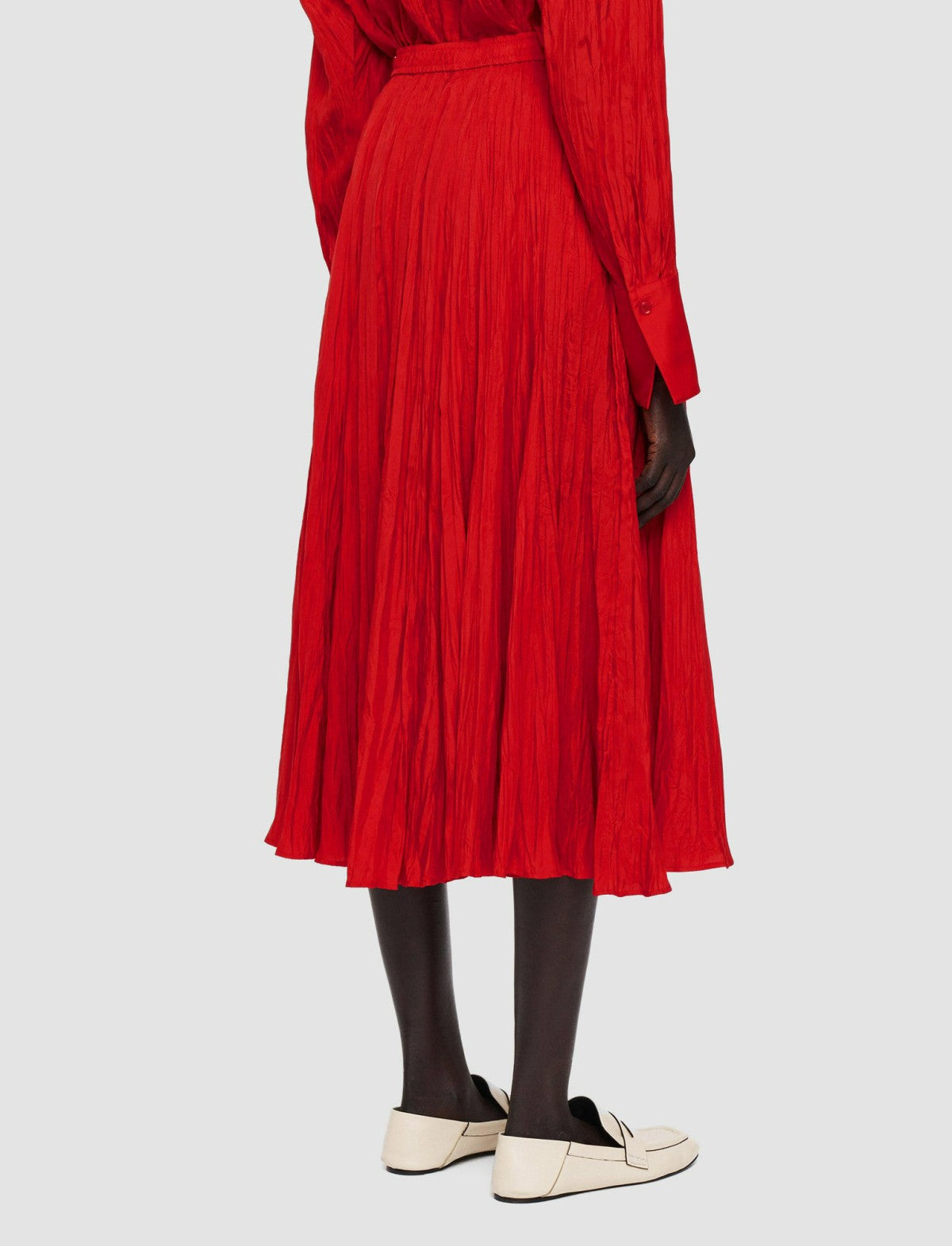 JOSEPH Fashion Women Sully Habotai Silk Skirt Crimson