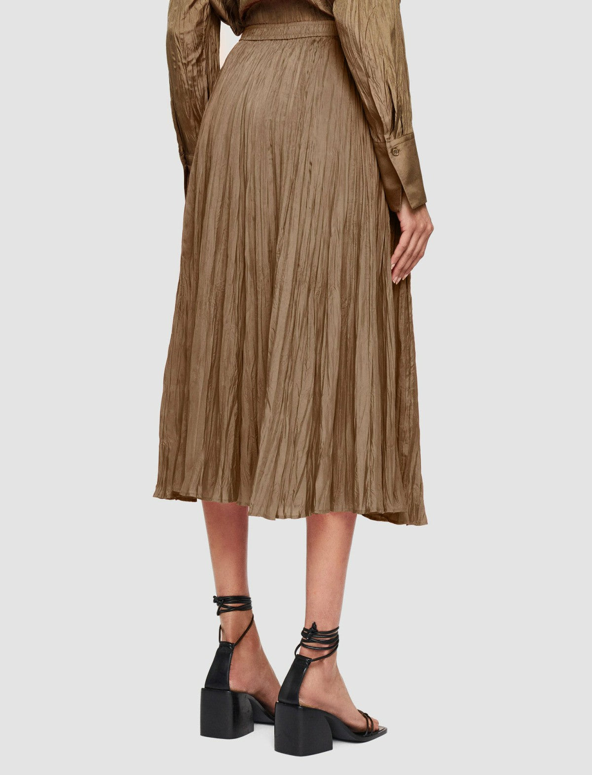 JOSEPH Fashion Women Sully Habotai Silk Skirt Frozen Mocha