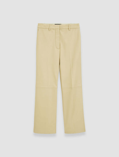 JOSEPH Fashion Women Nappa Leather Talia Trousers Safari