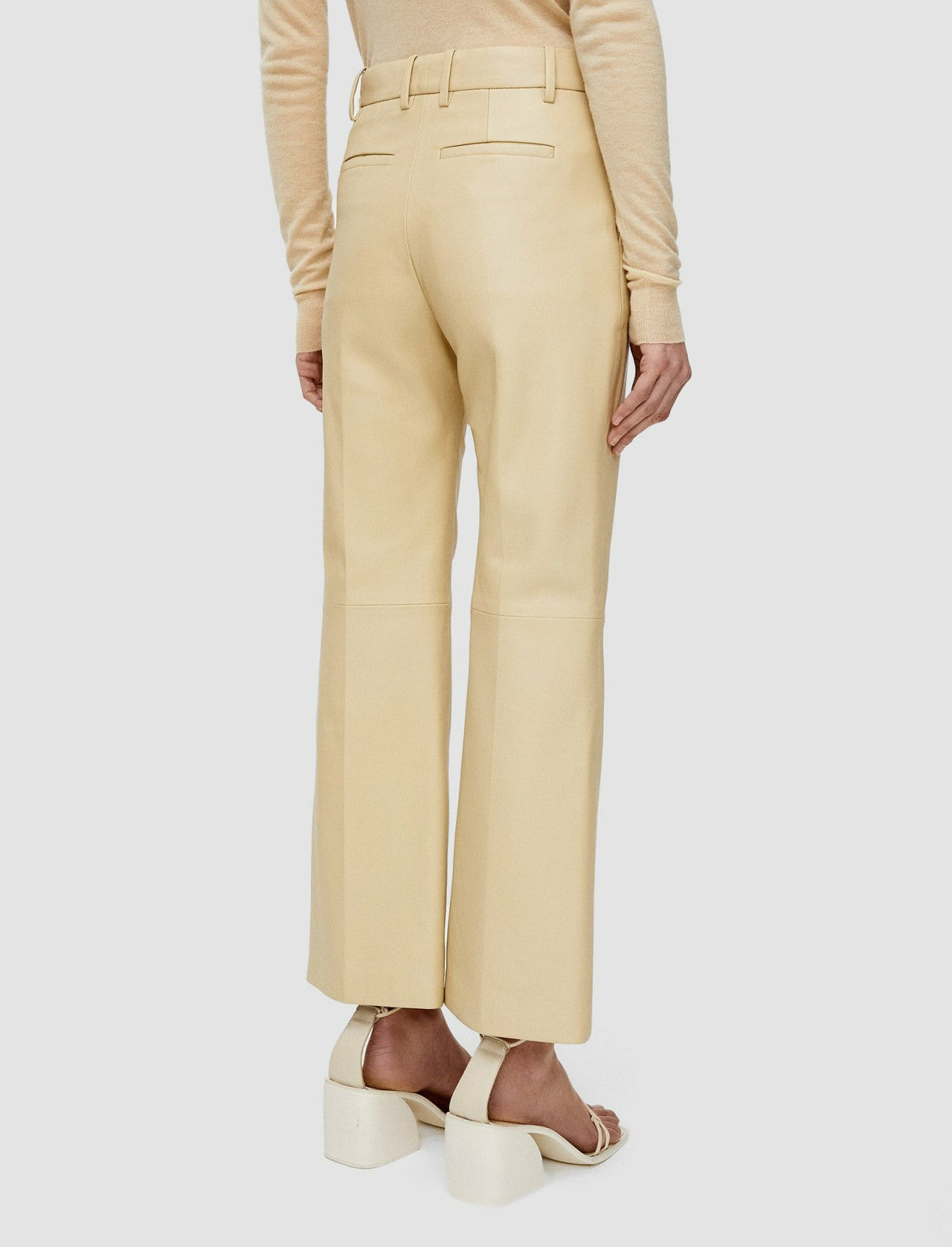 JOSEPH Fashion Women Nappa Leather Talia Trousers Safari
