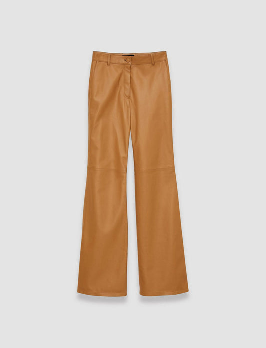 JOSEPH Fashion Women Nappa Leather Tessier Trousers Clay