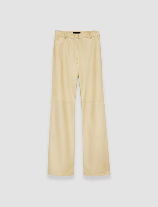 JOSEPH Fashion Women Nappa Leather Tessier Trousers Safari