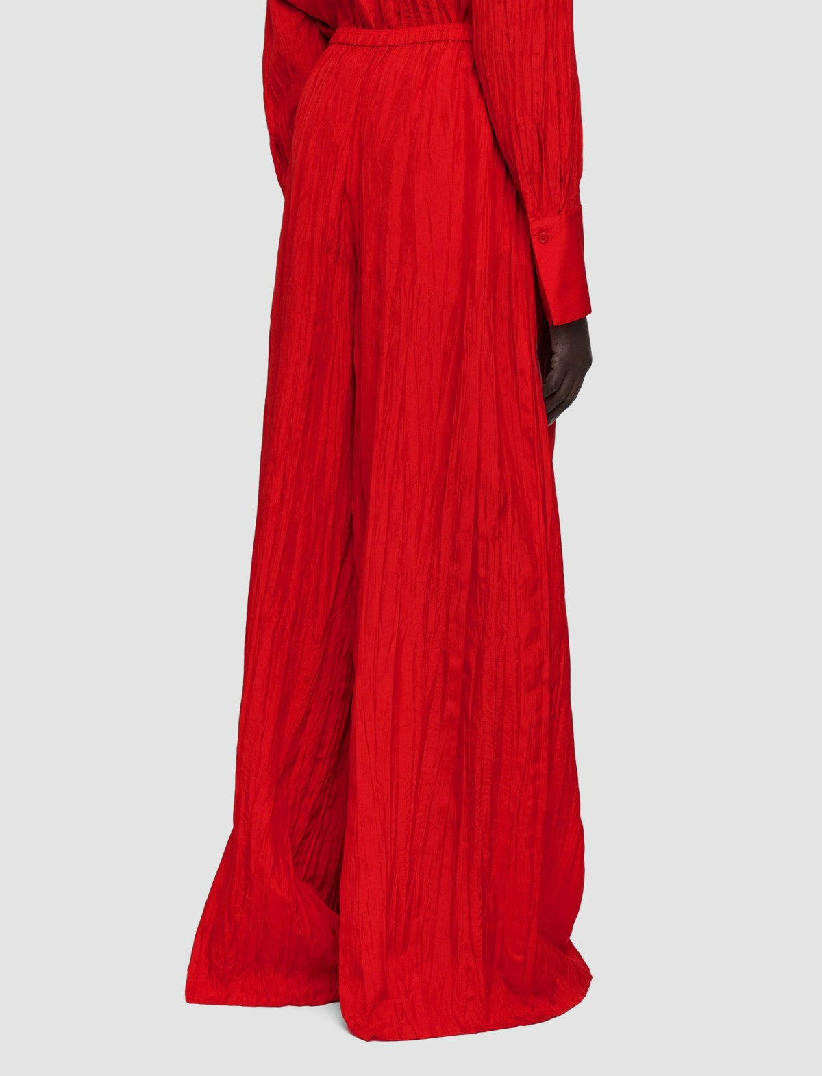 JOSEPH Fashion Women Thoresby Habotai Silk Trousers Crimson