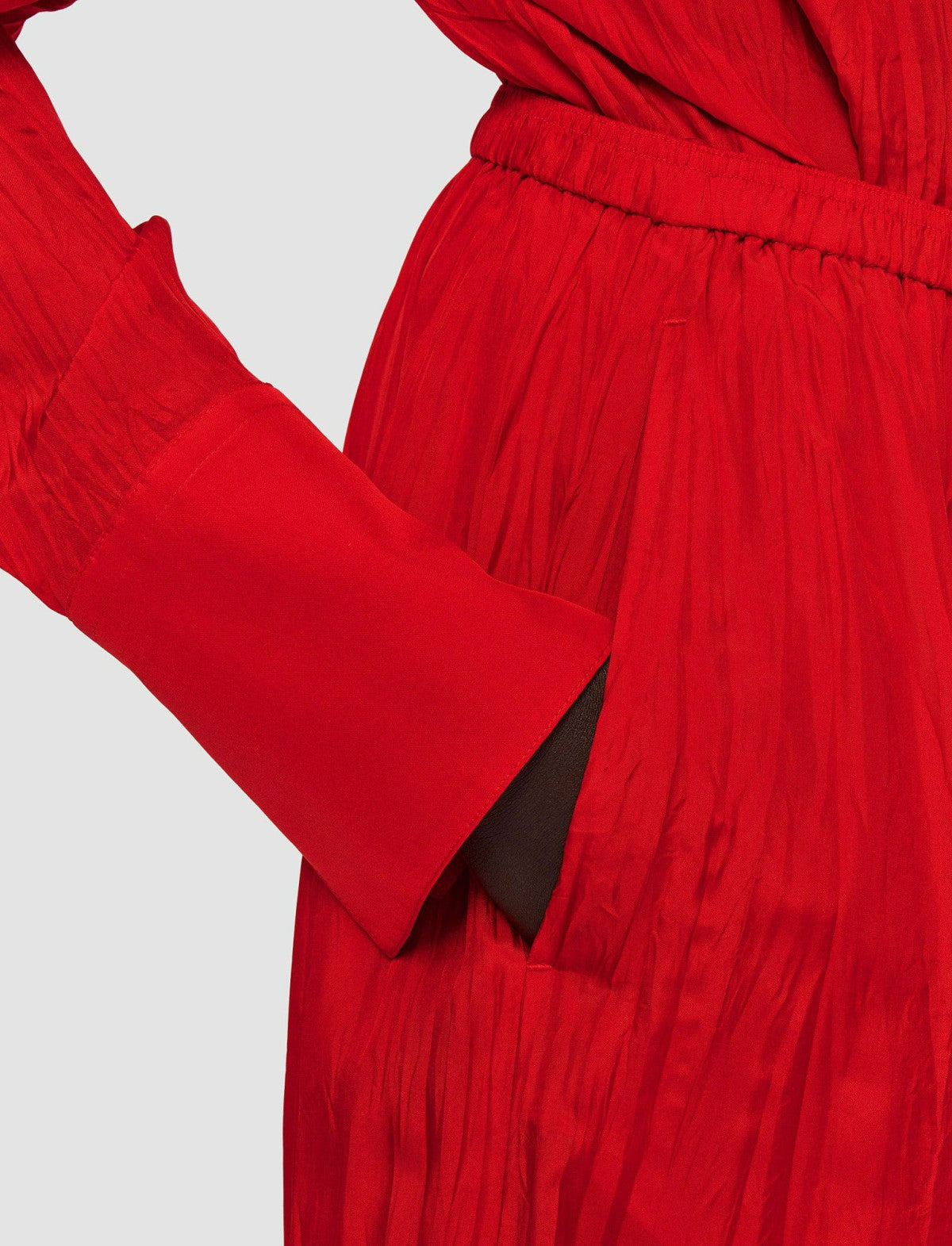 JOSEPH Fashion Women Thoresby Habotai Silk Trousers Crimson
