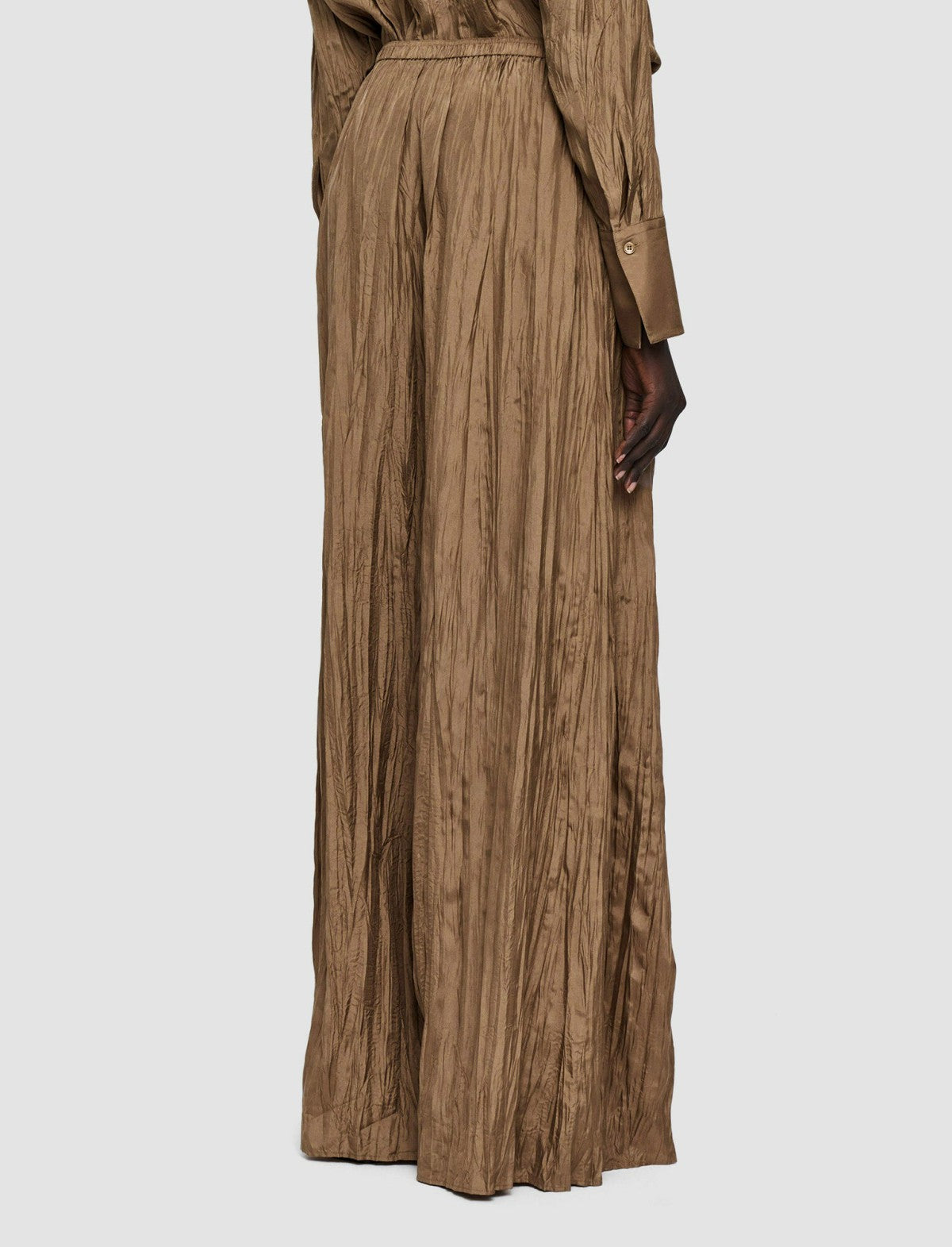 JOSEPH Fashion Women Thoresby Habotai Silk Trousers Frozen Mocha