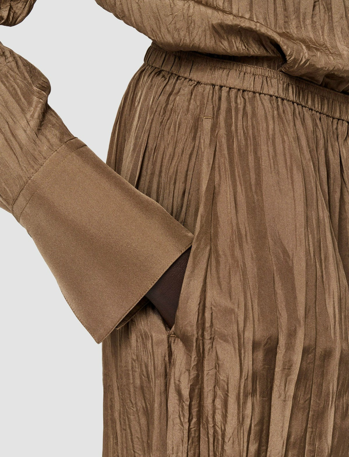 JOSEPH Fashion Women Thoresby Habotai Silk Trousers Frozen Mocha