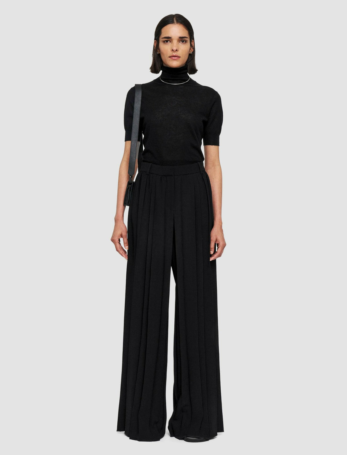 JOSEPH Fashion Women Tibre Airy Plissé Trousers Black