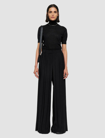 JOSEPH Fashion Women Tibre Airy Plissé Trousers Black