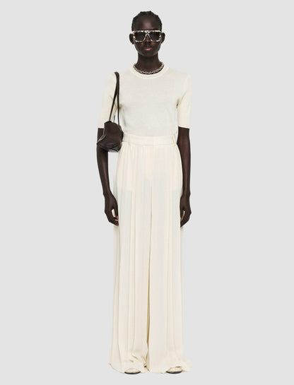 JOSEPH Fashion Women Tibre Airy Plissé Trousers Papyrus