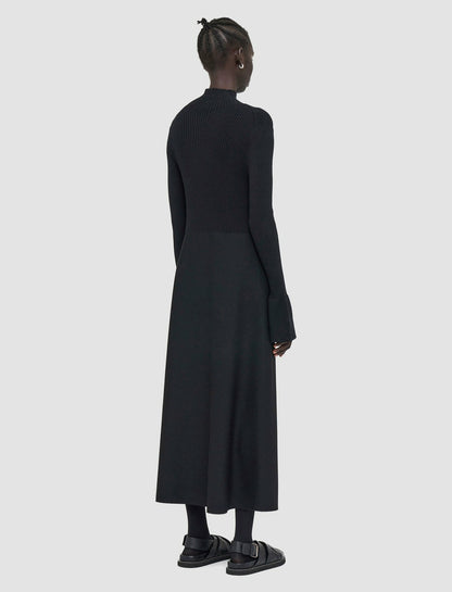 JOSEPH Fashion Women Mixed Media Duperre Dress Black