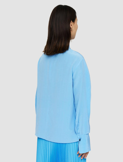 JOSEPH Fashion Women Bailie Silk Crepe de Chine Blouse Dark Arctic