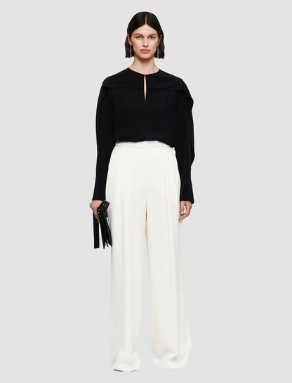 JOSEPH Fashion Women Silk Crepe de Chine Balard Blouse Black