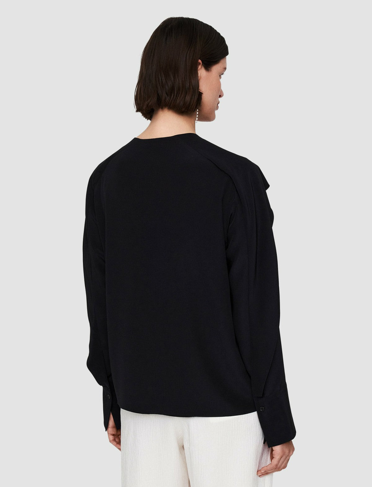 JOSEPH Fashion Women Silk Crepe de Chine Balard Blouse Black