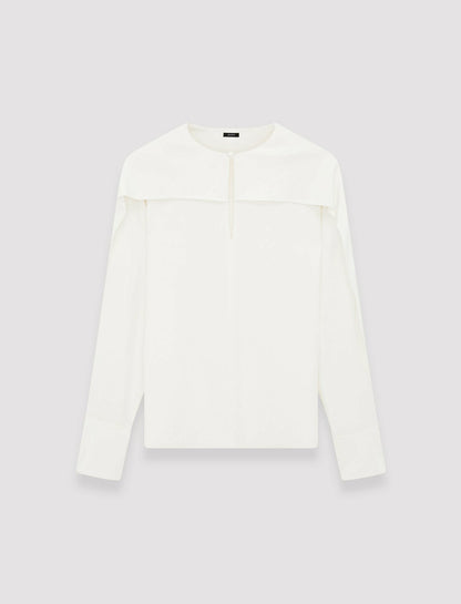 JOSEPH Fashion Women Silk Crepe de Chine Balard Blouse Ivory