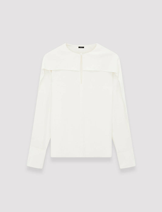 JOSEPH Fashion Women Silk Crepe de Chine Balard Blouse Ivory