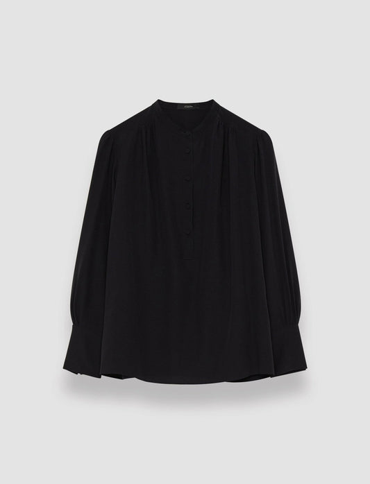 JOSEPH Fashion Women Silk Crepe de Chine Buci Blouse Black
