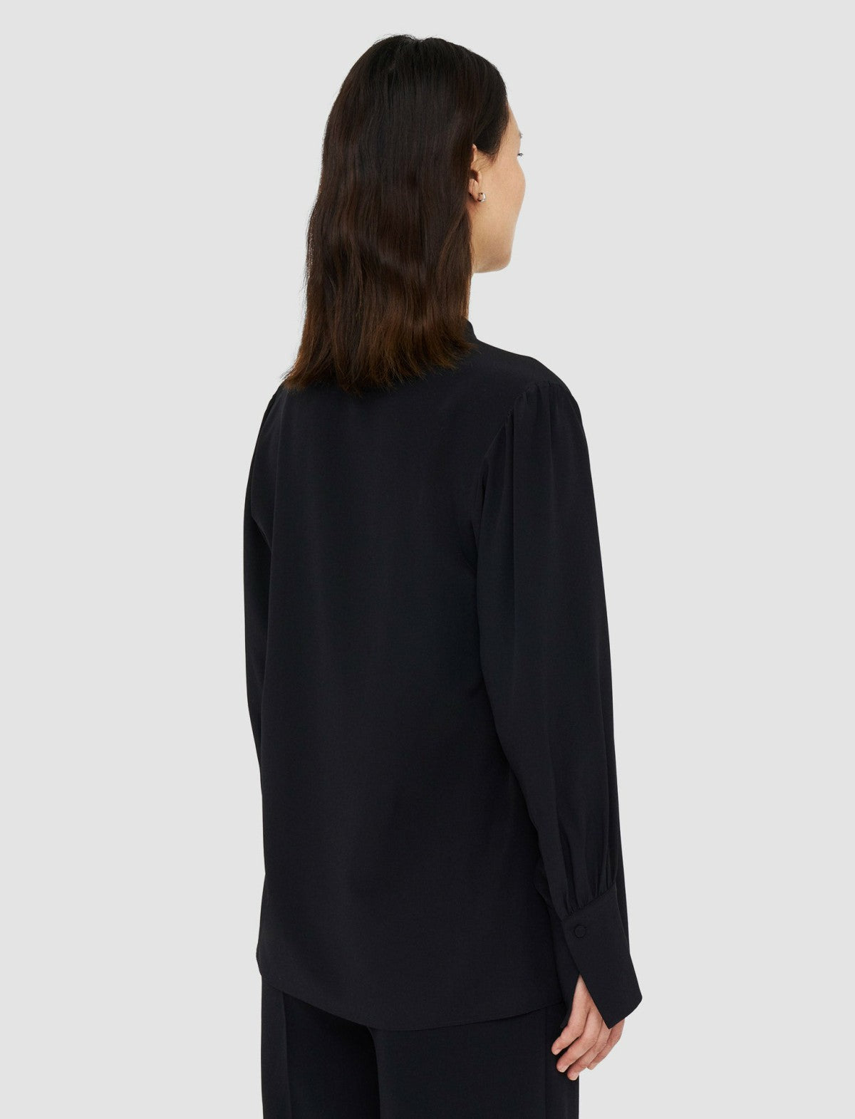 JOSEPH Fashion Women Silk Crepe de Chine Buci Blouse Black
