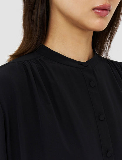 JOSEPH Fashion Women Silk Crepe de Chine Buci Blouse Black