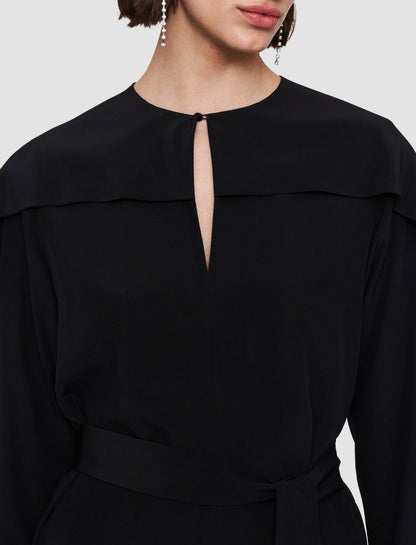 JOSEPH Fashion Women Silk Crepe de Chine Danville Dress Black