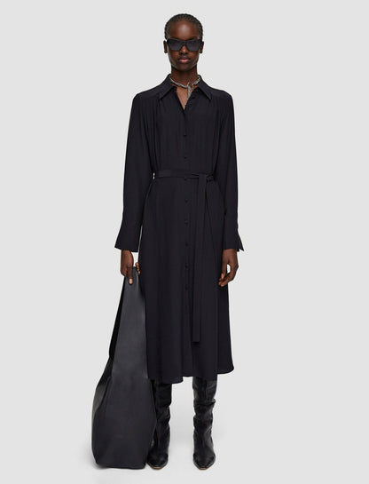 JOSEPH Fashion Women Silk Crepe de Chine Diane Dress Black