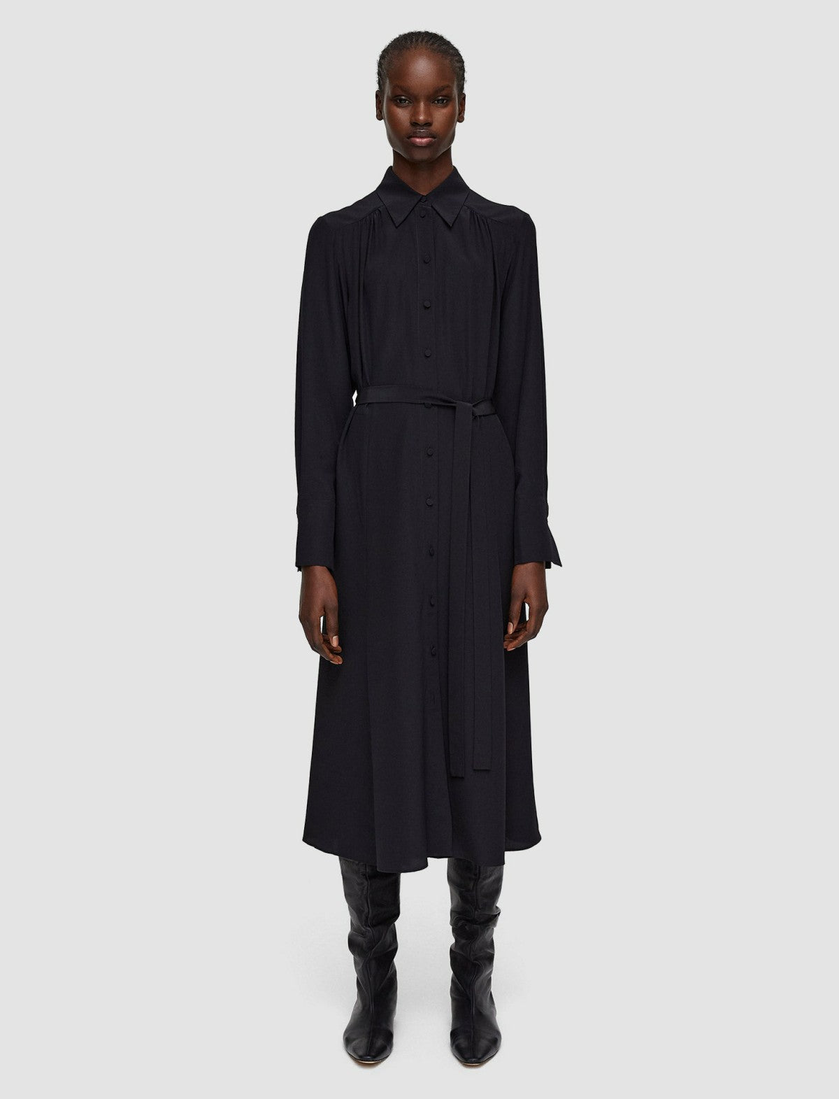 JOSEPH Fashion Women Silk Crepe de Chine Diane Dress Black