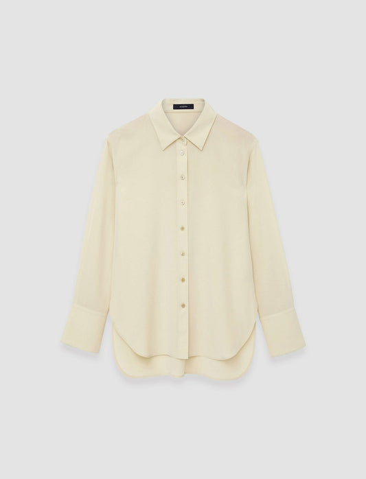 JOSEPH Fashion Women Joe Silk Crepe de Chine Blouse Pale Olive