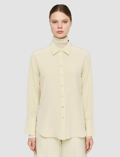 JOSEPH Fashion Women Joe Silk Crepe de Chine Blouse Pale Olive