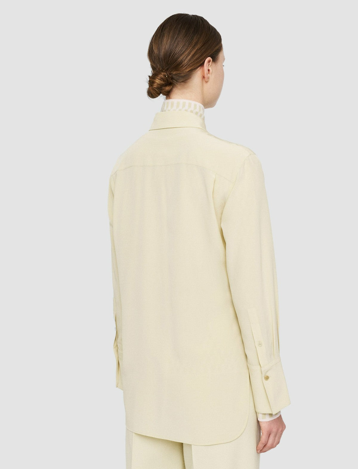 JOSEPH Fashion Women Joe Silk Crepe de Chine Blouse Pale Olive