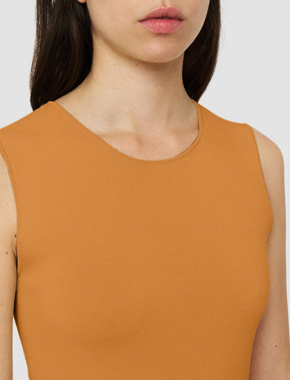 JOSEPH Fashion Women Knit Weave Plissé Dera Dress Clay