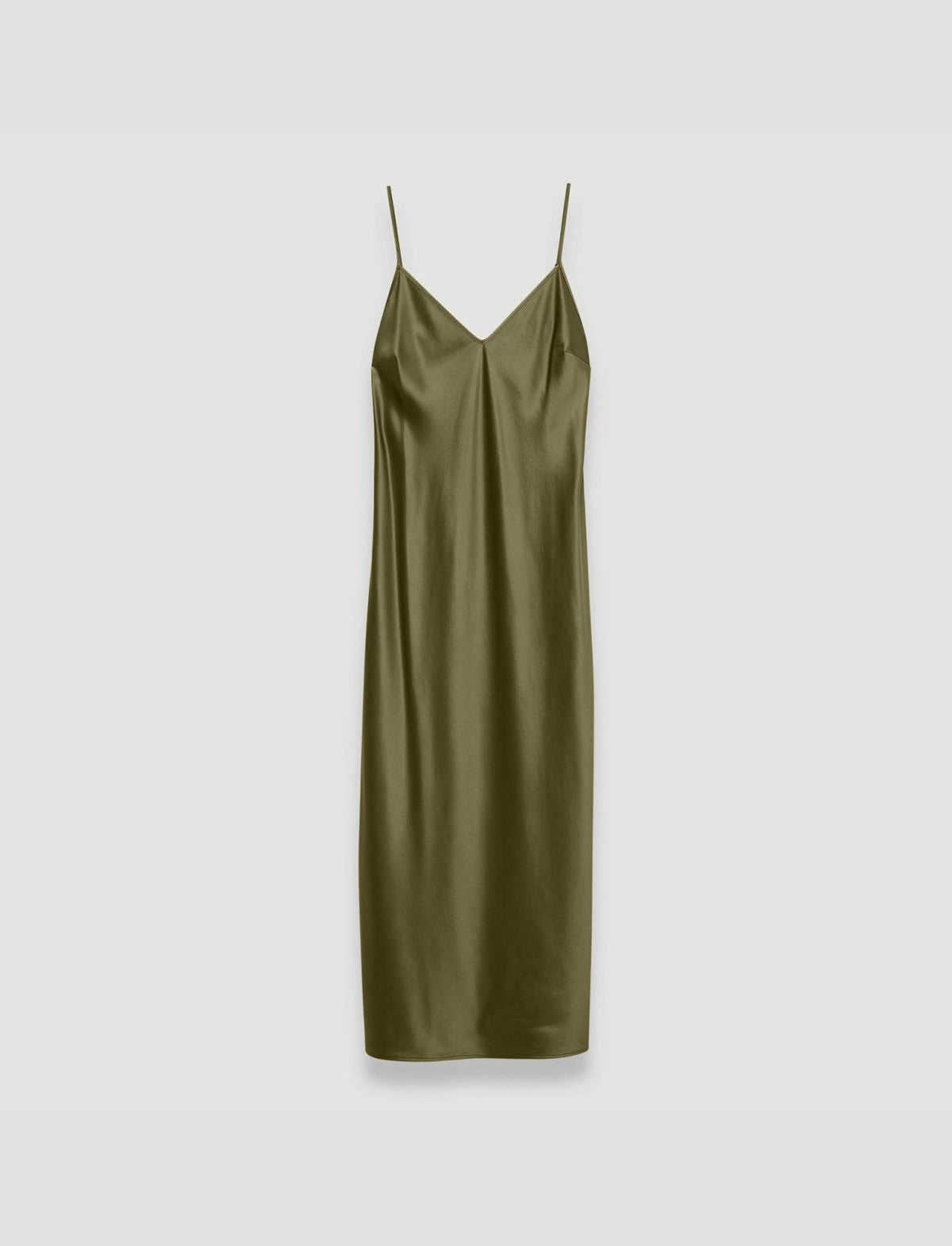 JOSEPH Fashion Women Silk Satin Clea Dress Dark Olive