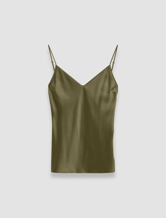 JOSEPH Fashion Women Clea Silk Satin Camisole Dark Olive