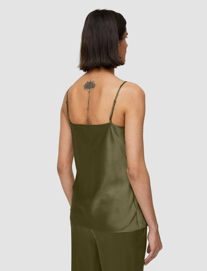 JOSEPH Fashion Women Clea Silk Satin Camisole Dark Olive