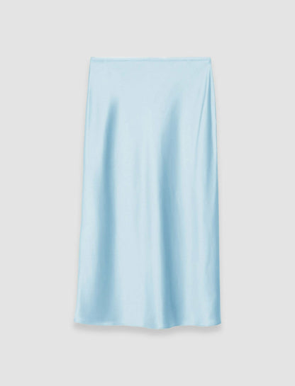 JOSEPH Fashion Women Isaak Silk Satin Skirt Arctic