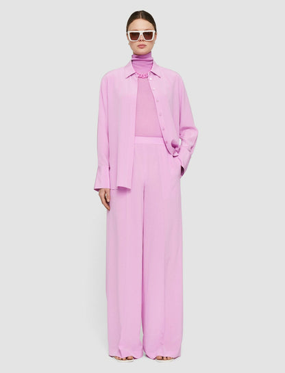 JOSEPH Fashion Women Hulin Crepe de Soie Silk Trousers Begonia Pink