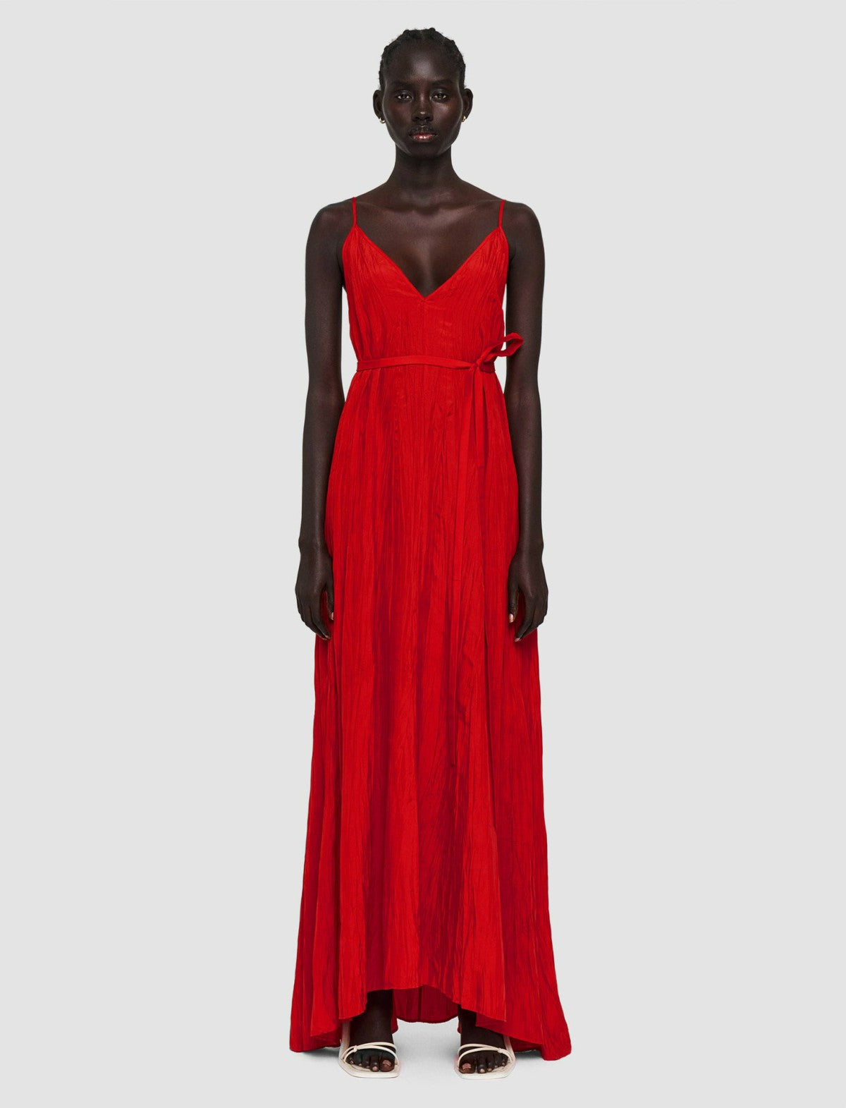 JOSEPH Fashion Women Habotai Silk Daniele Dress Crimson