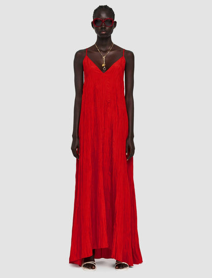 JOSEPH Fashion Women Habotai Silk Daniele Dress Crimson