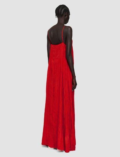 JOSEPH Fashion Women Habotai Silk Daniele Dress Crimson